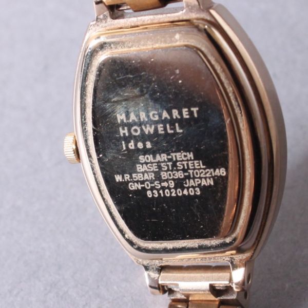 美品 MARGARET HOWELL idea 腕時計 稼働 B036-T022146 35g レディース ゴールド ソーラー ウォッチ ホワイト文字盤 #N※726の画像3