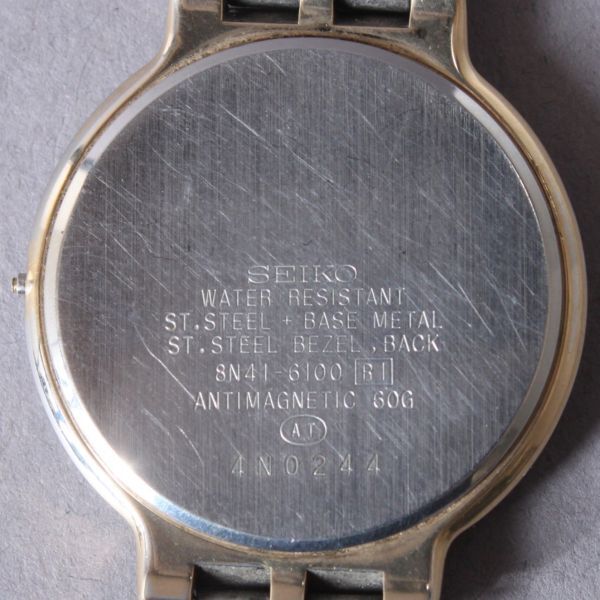 良品 SEIKO セイコー DOLCE ドルチェ 腕時計 8N41-6100 51g メンズ シルバー クォーツ ウォッチ シルバー文字盤 ジャンク #N※731_画像3