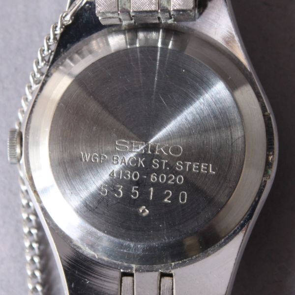 美品 SEIKO セイコー 腕時計 稼働 4130-6020 40g レディース シルバー クォーツ ウォッチ シルバー文字盤 #N※748_画像3