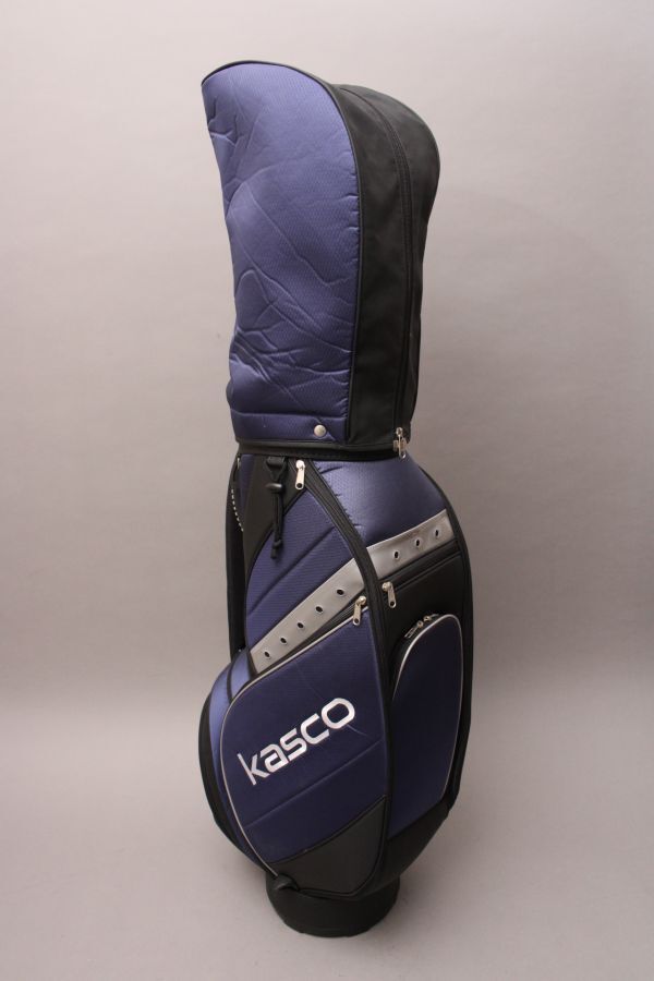 [ unused . close ]Kasco Kasco caddy bag {8.5 type } Cart 6 division navy shoulder hood beautiful goods Golf bag #160*G176