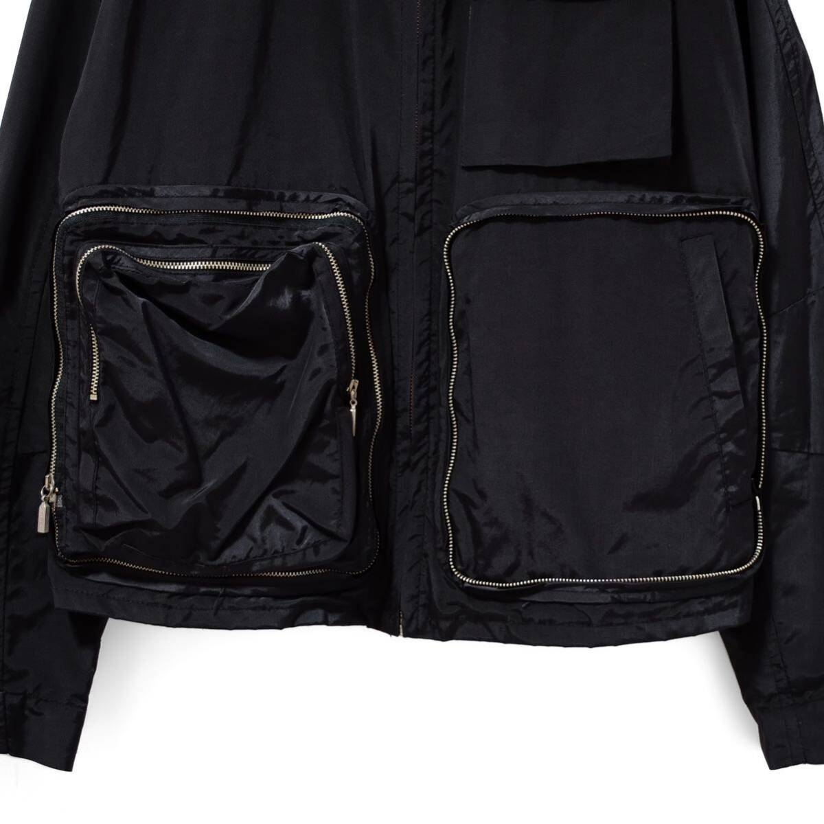 Gian Franco Ferre 90\'s detachable pockets bomber jacket free black vintage Gianfranco Ferre cotton nylon Tec blouson 