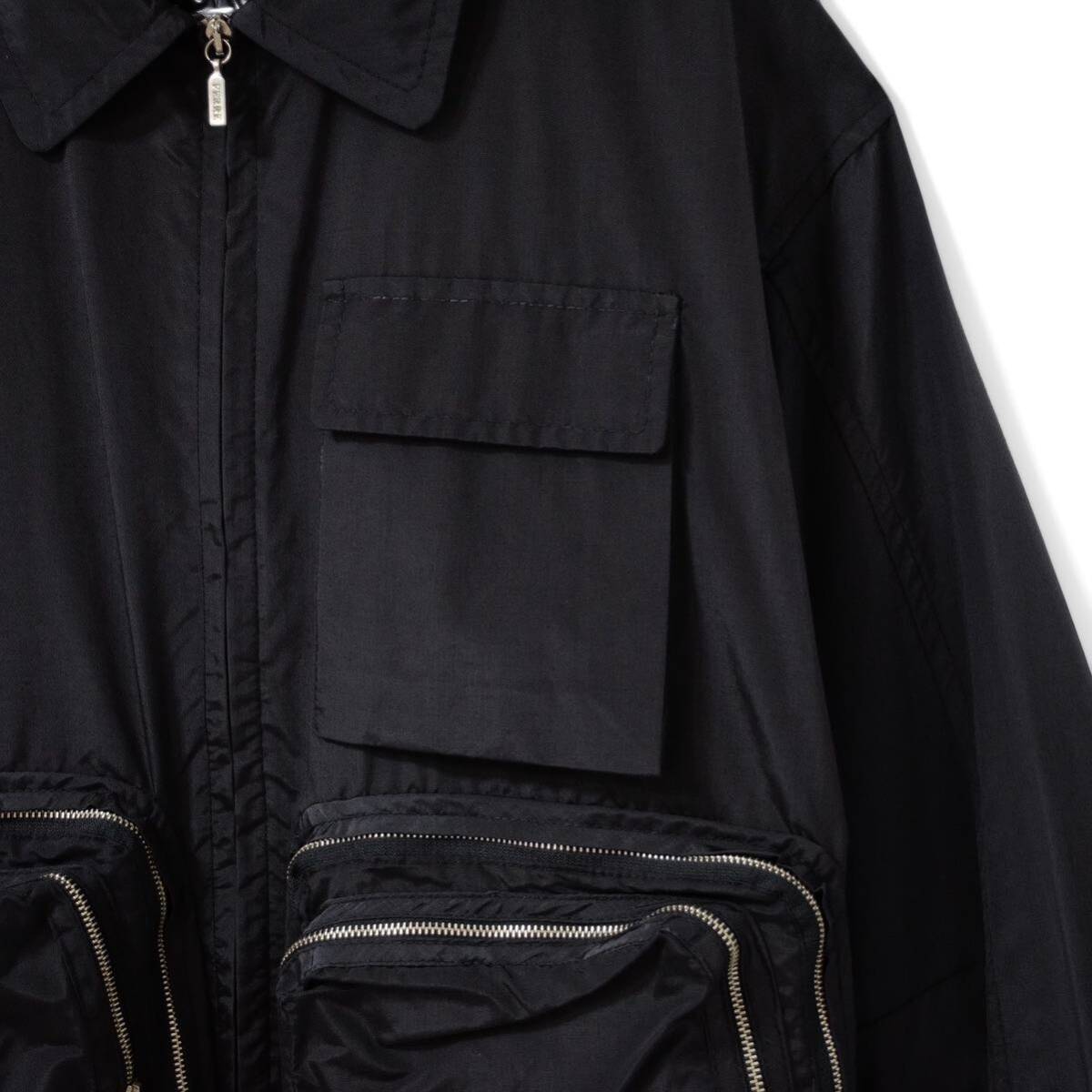 Gian Franco Ferre 90's detachable pockets bomber jacket free black vintage ジャンフランコフェレ コットンナイロン テック ブルゾン