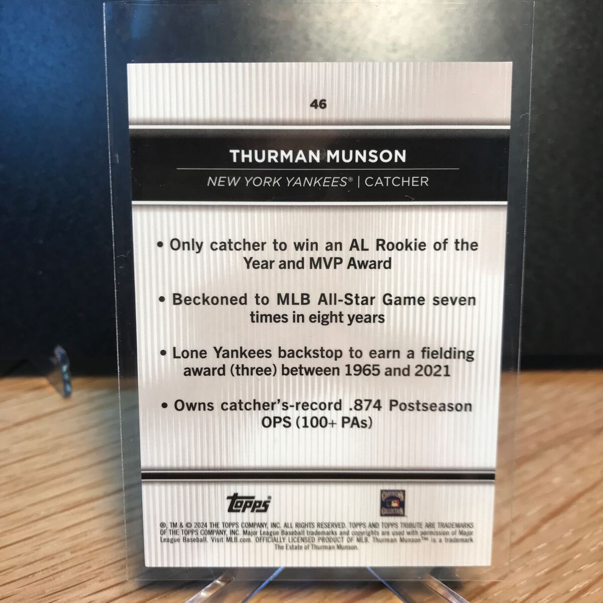 2024 Topps Tribute #46 Thurman Munson New York Yankeesの画像2