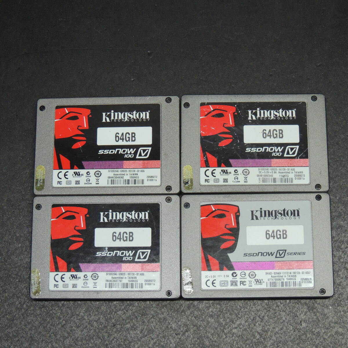 【4台まとめ売り/検品済み】Kingston SSD 64GB (使用時間：432h/1949h/3390h/5829h) 管理:s-70の画像1