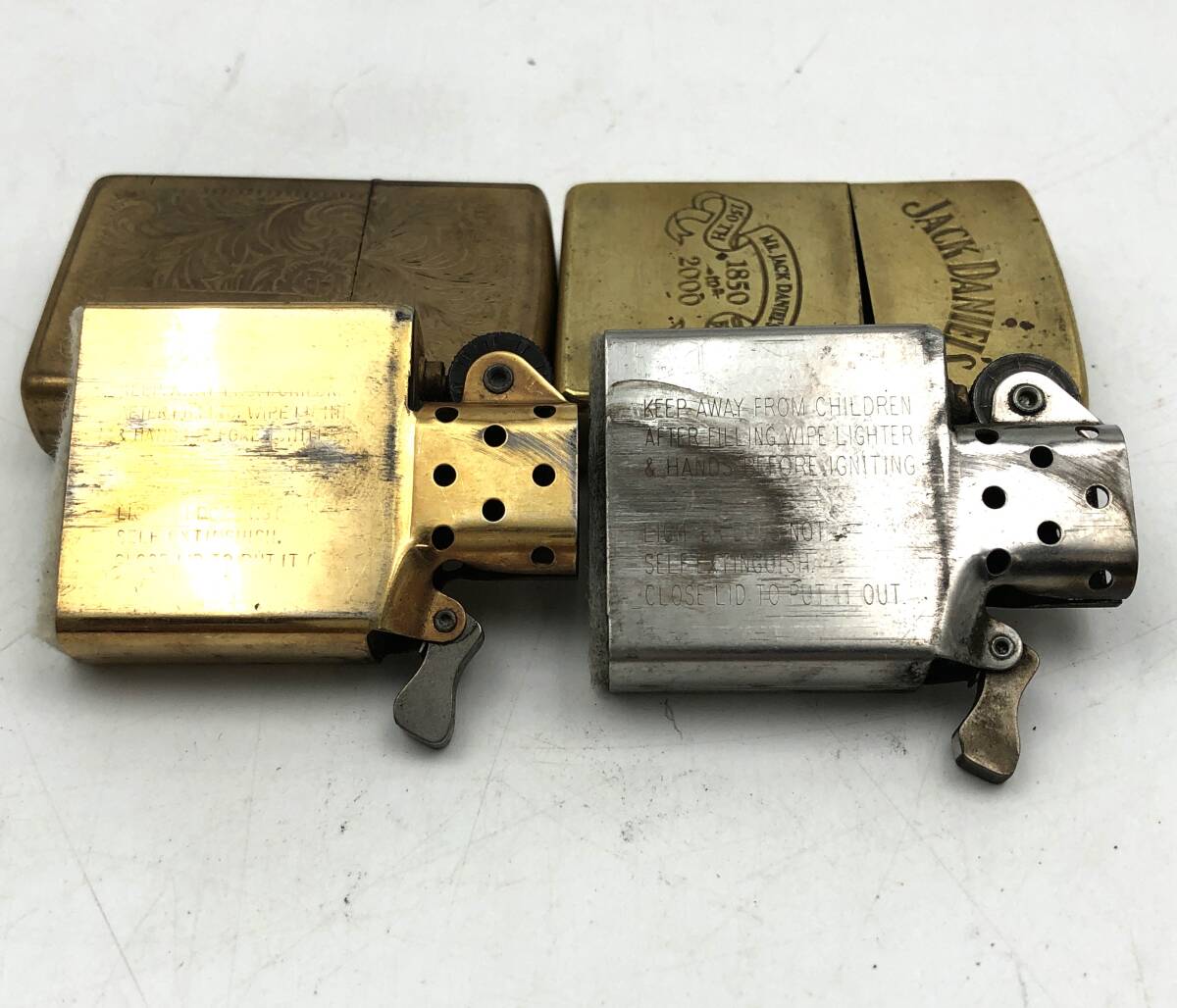 7702709-2【ZIPPO】Zippo/ジッポー/オイルライター/ゴールド/ジャックダニエル/ベネチアン/唐草模様/2点セットの画像9