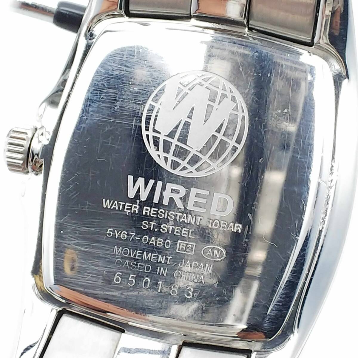  бесплатная доставка [ батарейка заменен ]* Seiko *SEIKO* Wired *WIRED* Triple календарь *5Y67-0AB0* мужской / наручные часы / аналог / кварц 