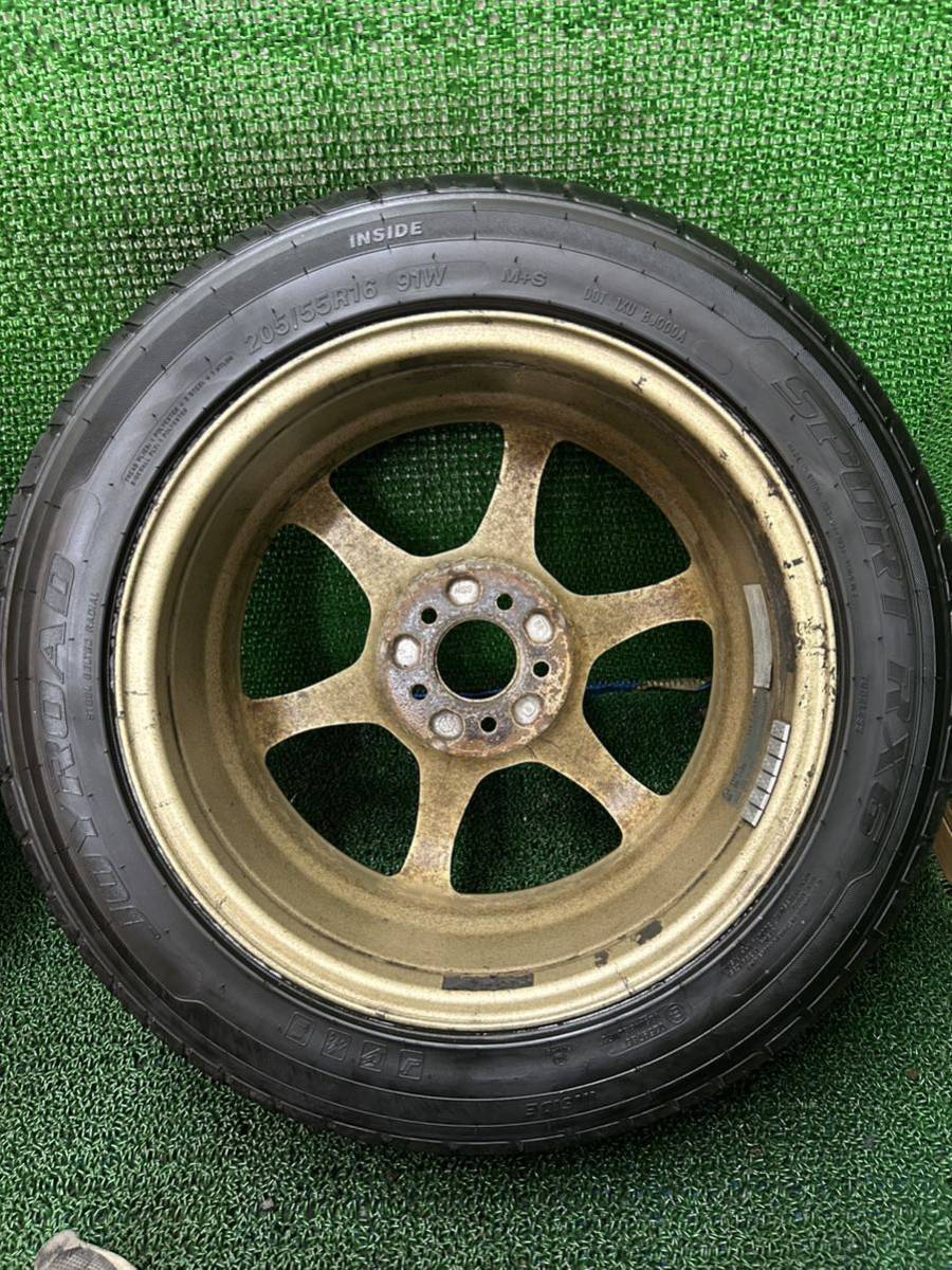 SSR スピードスター　タイプC 軽量6本スポークホイール　ゴールド　100/5H 16×7J +43 レガシィ等！　早い者勝ち。_画像6