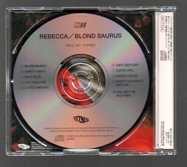 ■レベッカ(REBECCA)■ラスト・アルバム(CD)■「ブロンドサウルス(BLOND SAURUS)」■NOKKO(ノッコ/のっこ)■KSC2-103■1989/5/21発売■_画像2