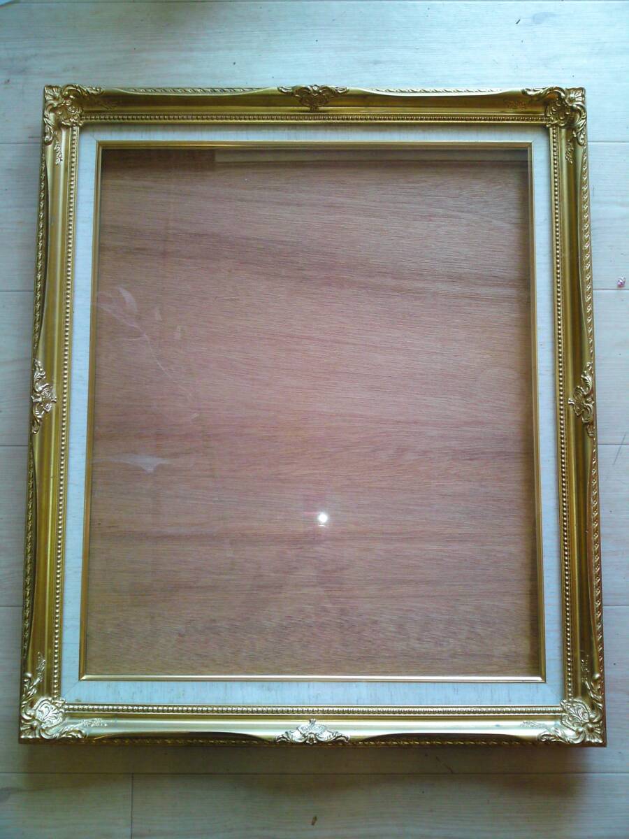 油絵額 額縁 ゴールド 63cm x 73.5cm ガラス装の画像1