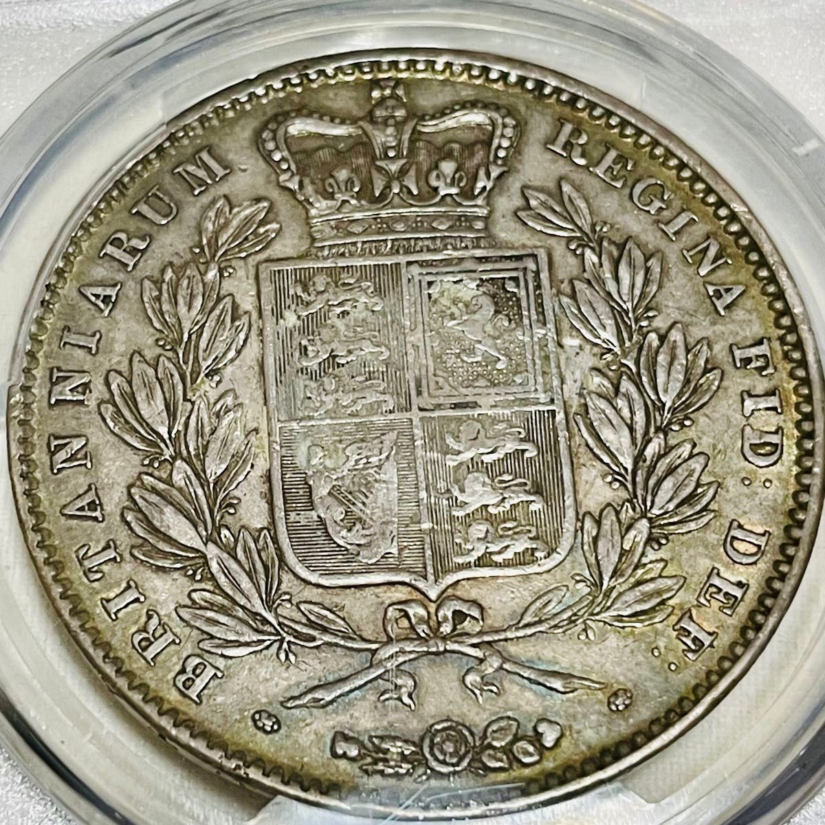 1845 英国 クラウン 銀貨 ヤングヘッド ヴィクトリア XF Details