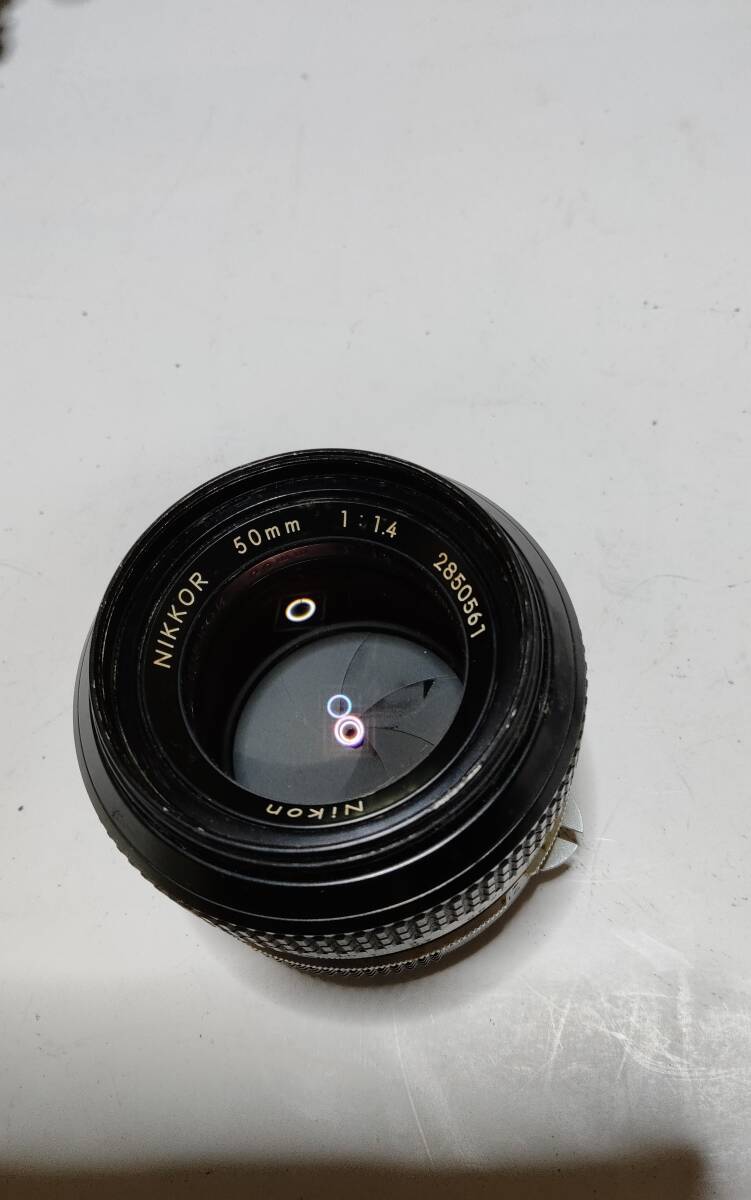 ニコン Nikon A NIKKOR 50mm F1.4 単焦点レンズ 大口径 標準レンズ Ｆマウント MF マニュアルフォーカス 中古 現状品の画像1