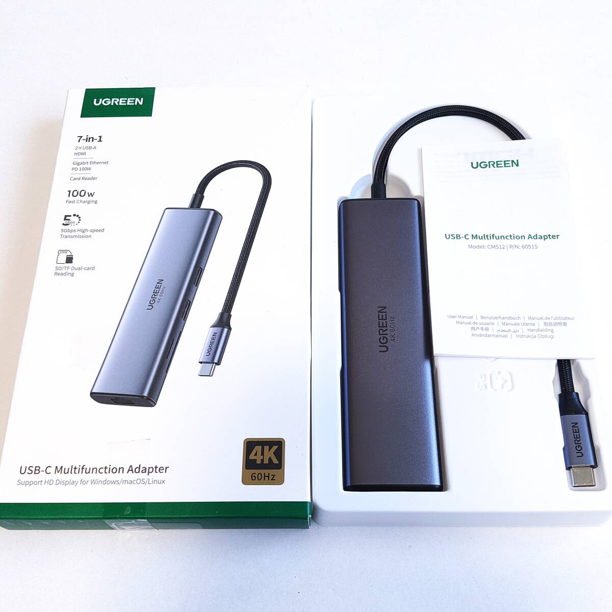 「一円スタート」UGREEN 7in1 USB-C ハブ CM512 P/N:60515「1円」AKI01_2401の画像1