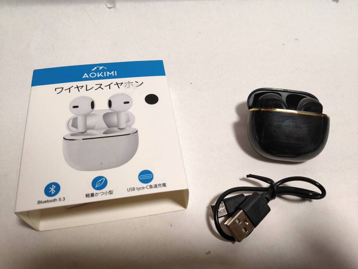 【一円スタート】ワイヤレスイヤホン - AOKIMI bluetooth イヤホン ブルートゥース V12 イヤホン 小型軽量 1円 HAM01_2478_画像1