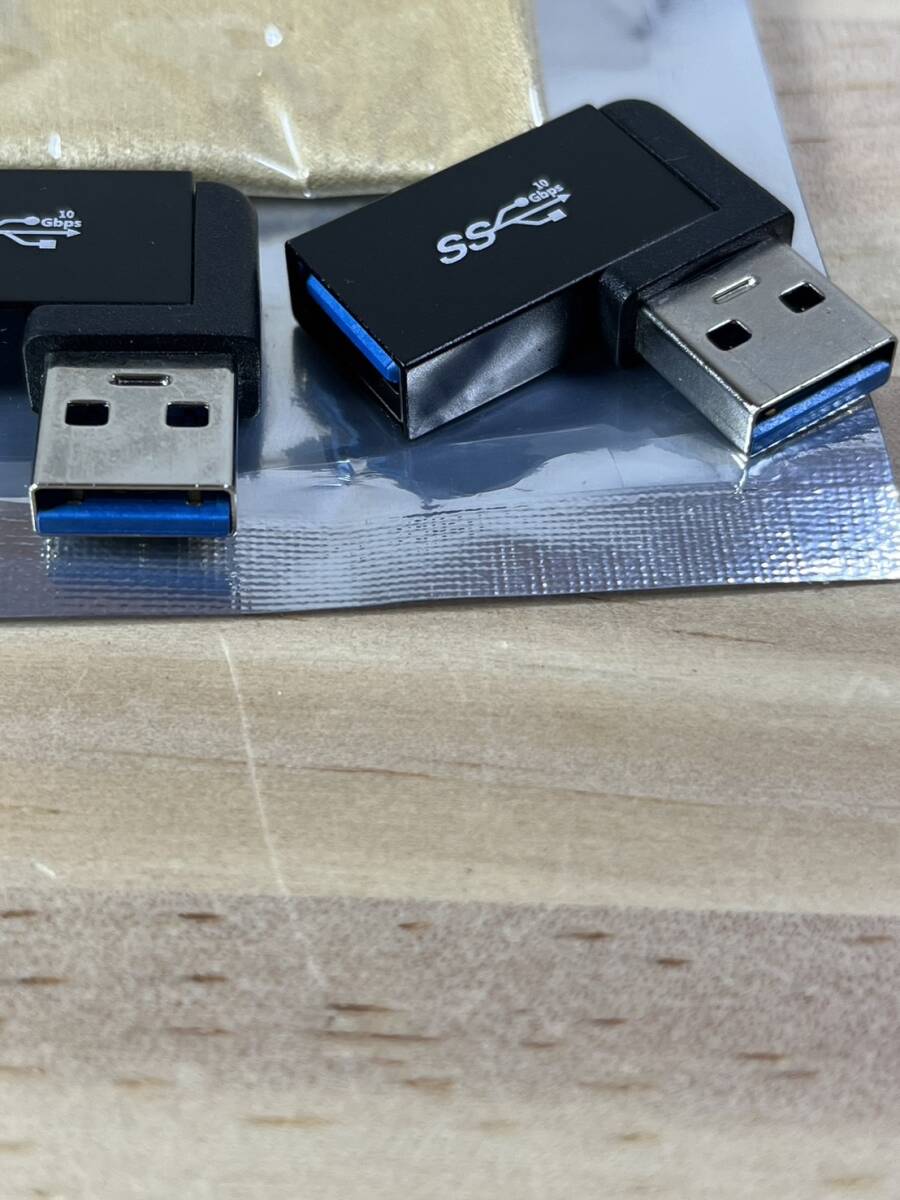 【一円スタート】Leehitech USB変換アダプタ USB L字型直角変換アダプタ 2個セット USB C メス から USB3.0 Aオス変換「1円」URA01_2901_画像2