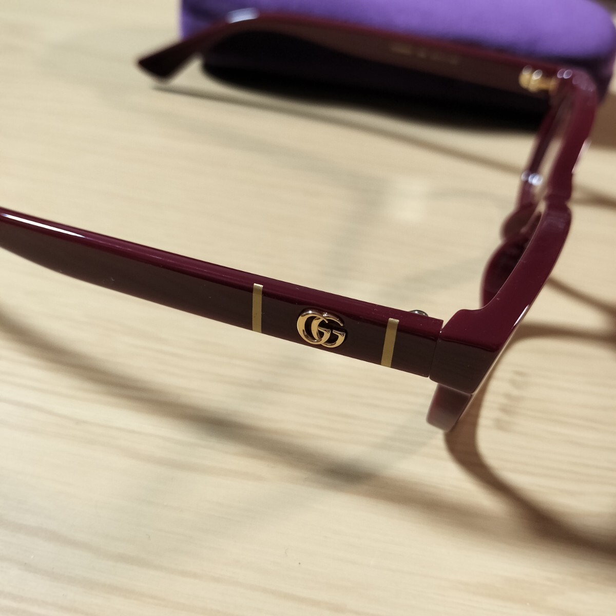 グッチ（GUCCI）②マルーンインターロッキングGGロゴデザインメガネ　眼鏡　メガネフレーム新品　未使用　箱付き（メガネケース）_画像8