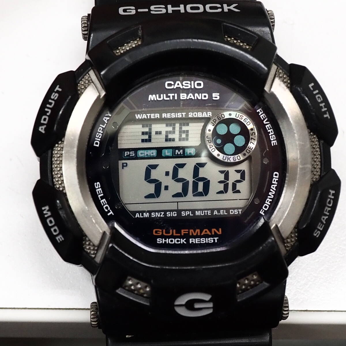 45756-520　CASIO G-SHOCK 腕時計 GW-9100 GULFMAN ガルフマン カシオ 稼働品ですがボタン不備有デス　送料520円～_画像1