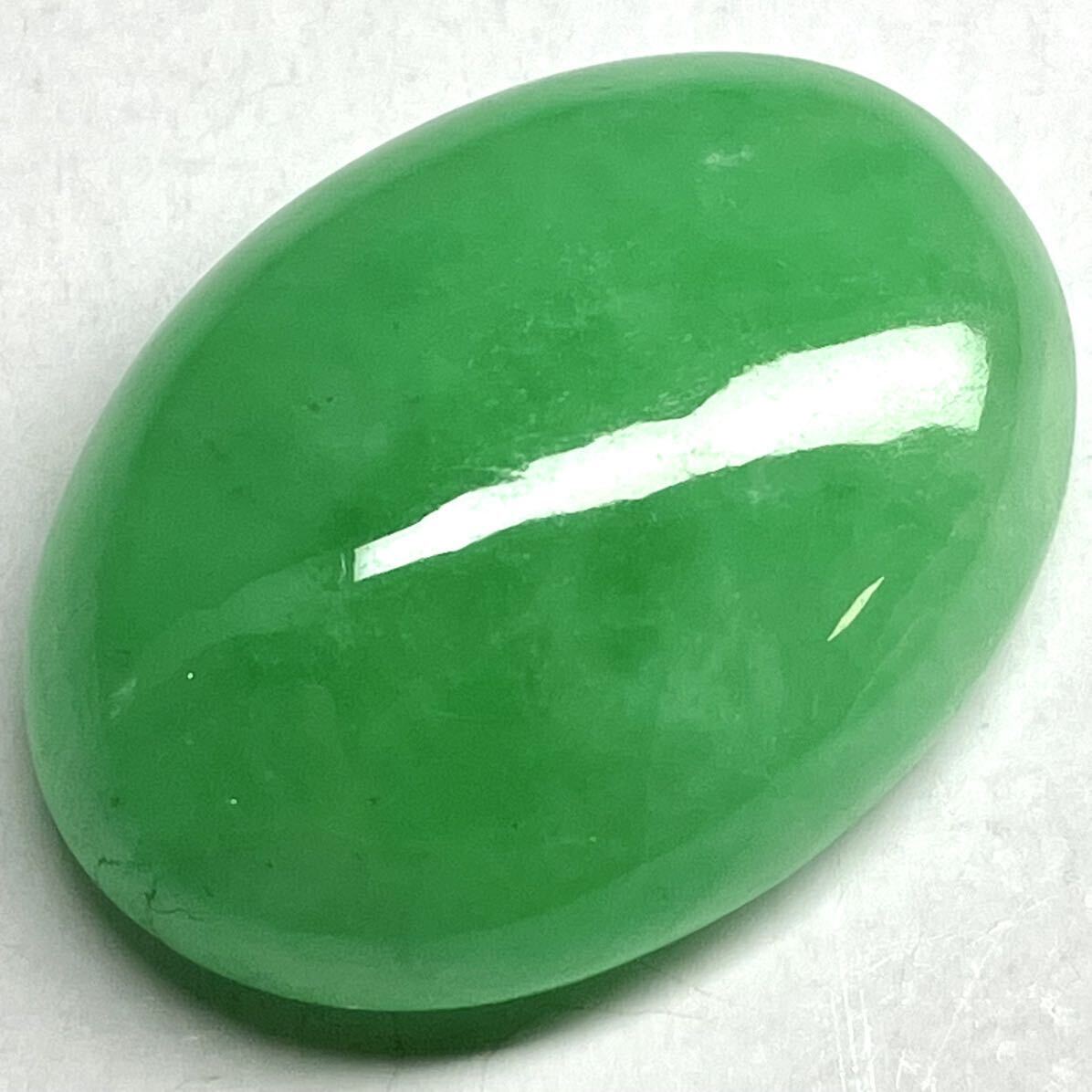 32ctUP!!●天然本翡翠32.125ct●a 約25.0×17.9mm ルース 裸石 宝石 ジュエリー ジェダイト jade jadeite jewelry DA0/DA0_画像2