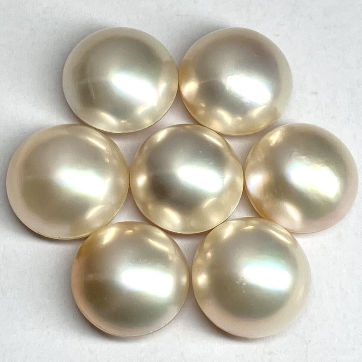 ●マベパール7点おまとめ●a 約13.4-14.1mm 12g/60ct pearl パール 半円真珠 ジュエリー jewelry 裸石 宝石 EB1の画像4