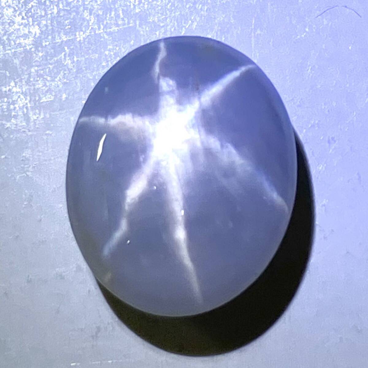 ●天然スターサファイア3.726ct●a 約9.4×7.6mm ルース 裸石 star sapphire blue宝石 ジュエリー ソーティング 付き Sの画像1