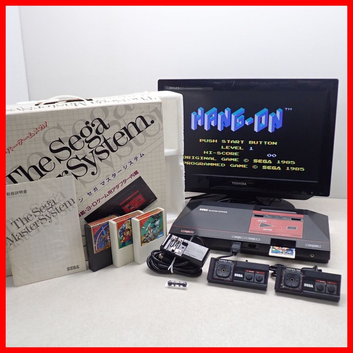 ☆動作品 SEGA マスターシステム 本体 MK-2000 箱説付 + ファンタシースター 等 ソフト3本 まとめてセット MASTER SYSTEM セガ【20の画像2