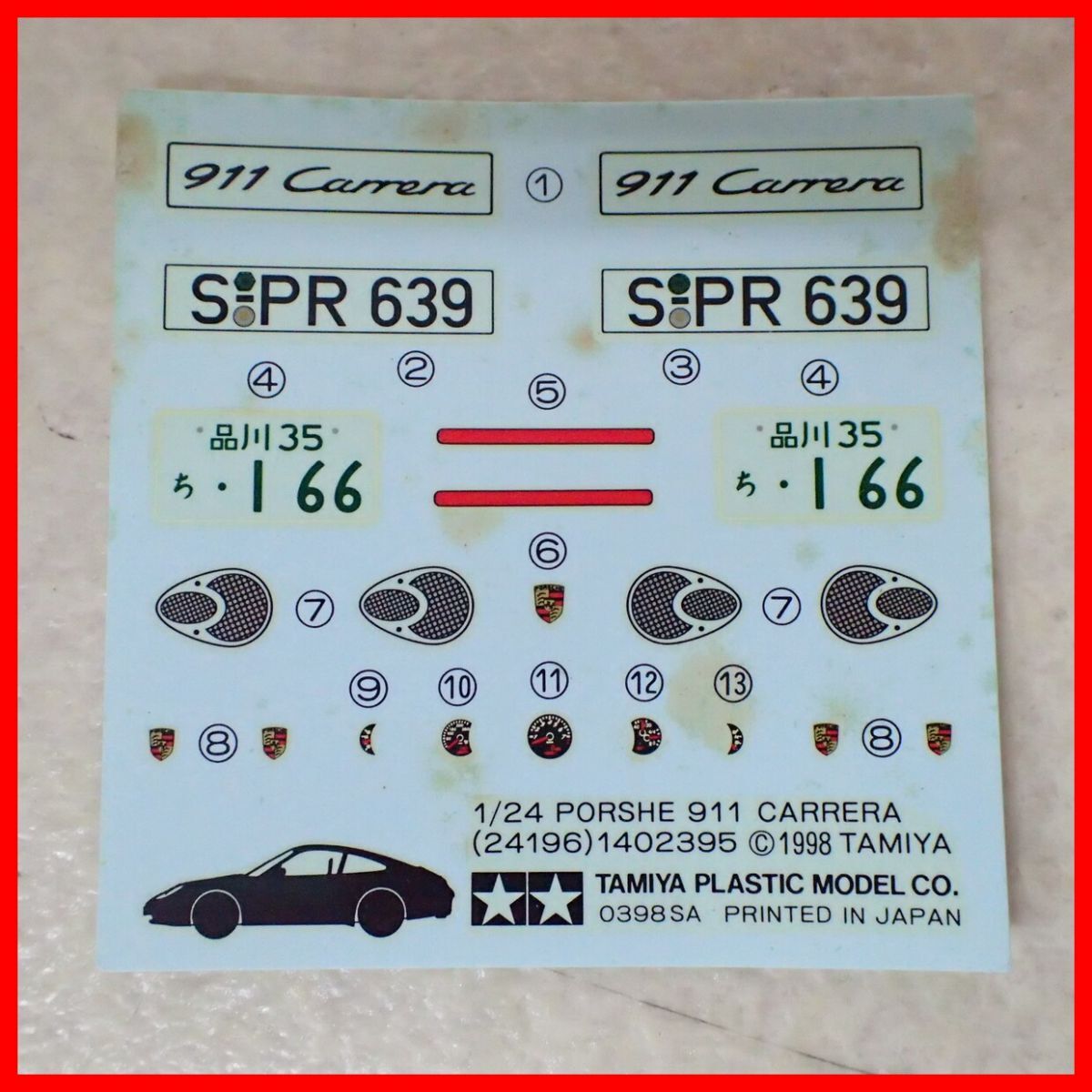 ☆未組立 タミヤ 1/24 ポルシェ 911 カレラ ITEM 24196 TAMIYA【20_画像7