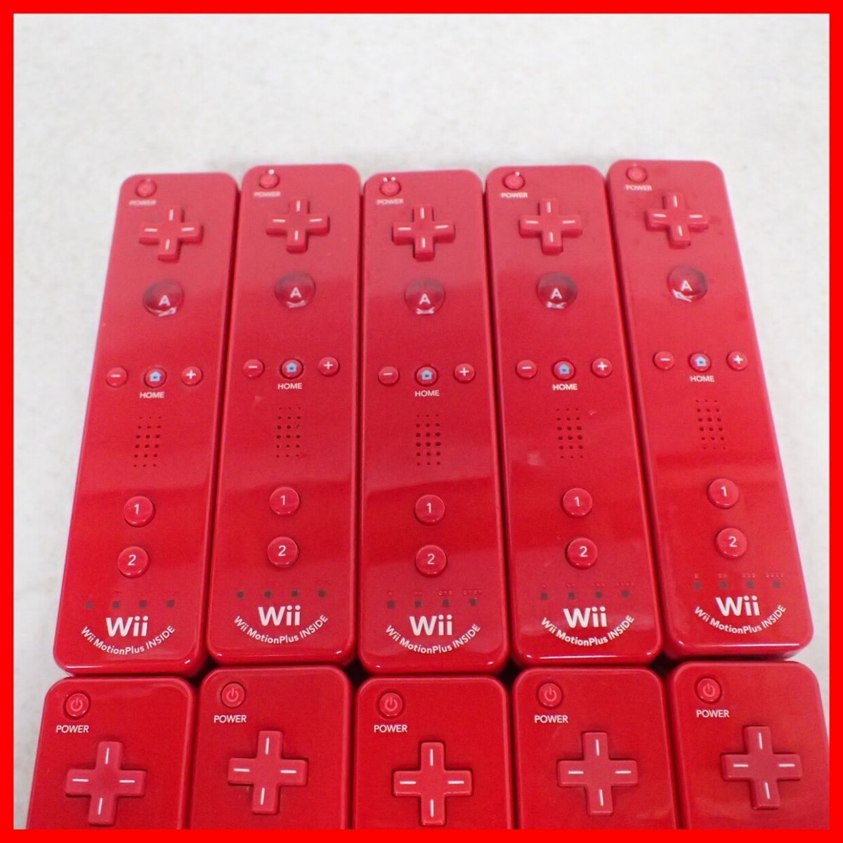 Wii コントローラ Wiiリモコンプラス RVL-036 アカ まとめて10個 大量セット 任天堂 Nintendo シリコンカバー付【10の画像2