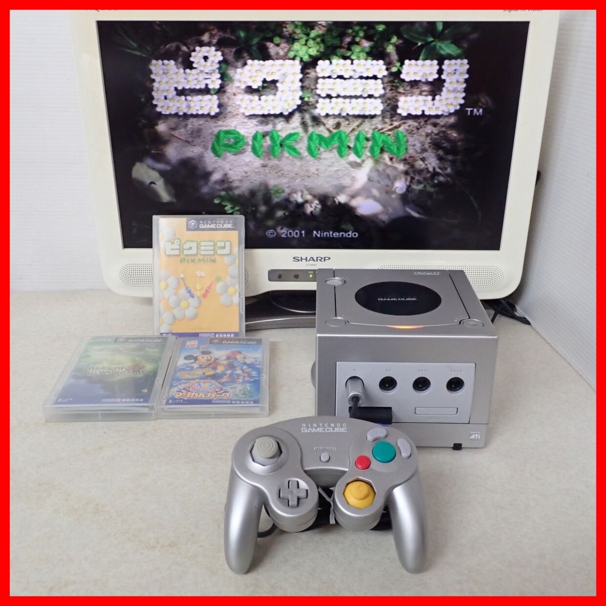 動作品 GC ゲームキューブ 本体 シルバー +ピクミン 等 ソフト3本 まとめてセット 任天堂 Nintendo【20の画像1