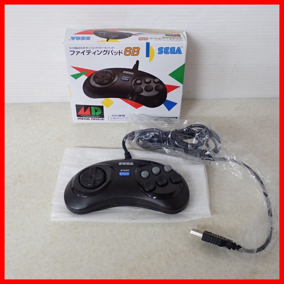 動作品 MD メガドライブ メガドライブミニ ファイティングパッド6B HAA-2522 箱付 SEGA セガ【10の画像1