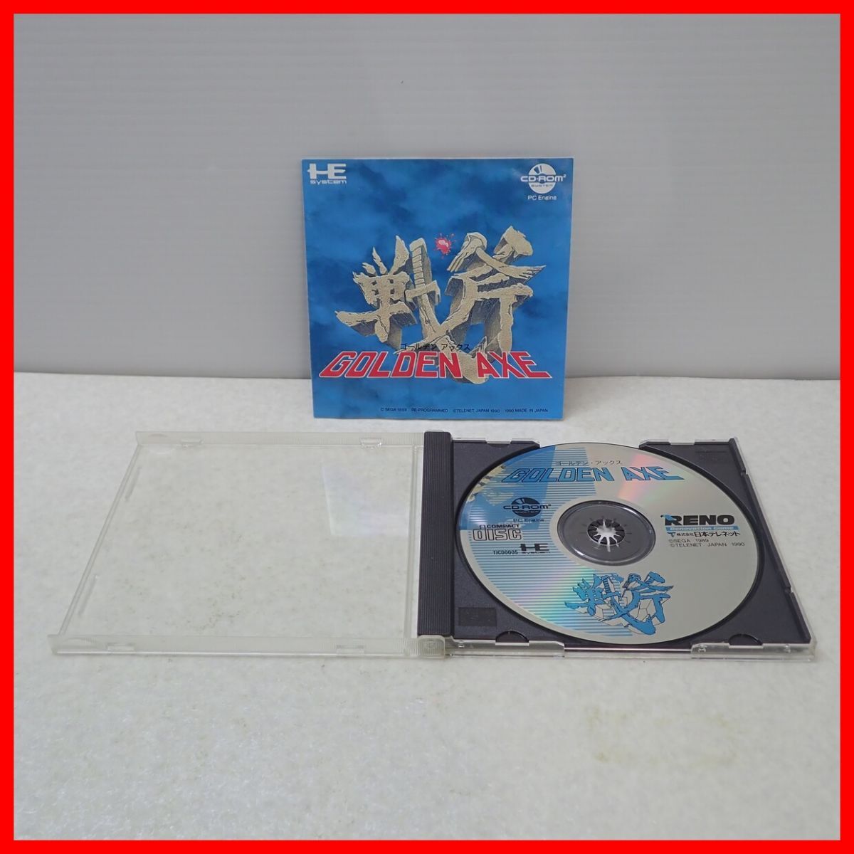 ◇動作保証品 PCE PCエンジン CD-ROM2 GOLDEN AXE ゴールデン・アックス RENO 日本テレネット 箱説付【PPの画像1