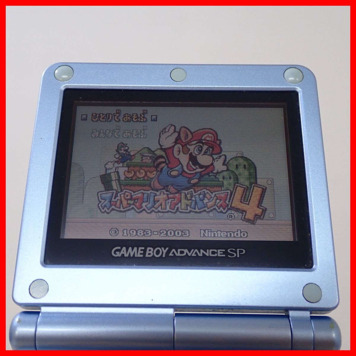  рабочий товар GBASP Game Boy Advance SP корпус AGS-001 жемчуг голубой + soft super Mario advance 4 совместно комплект Nintendo[10