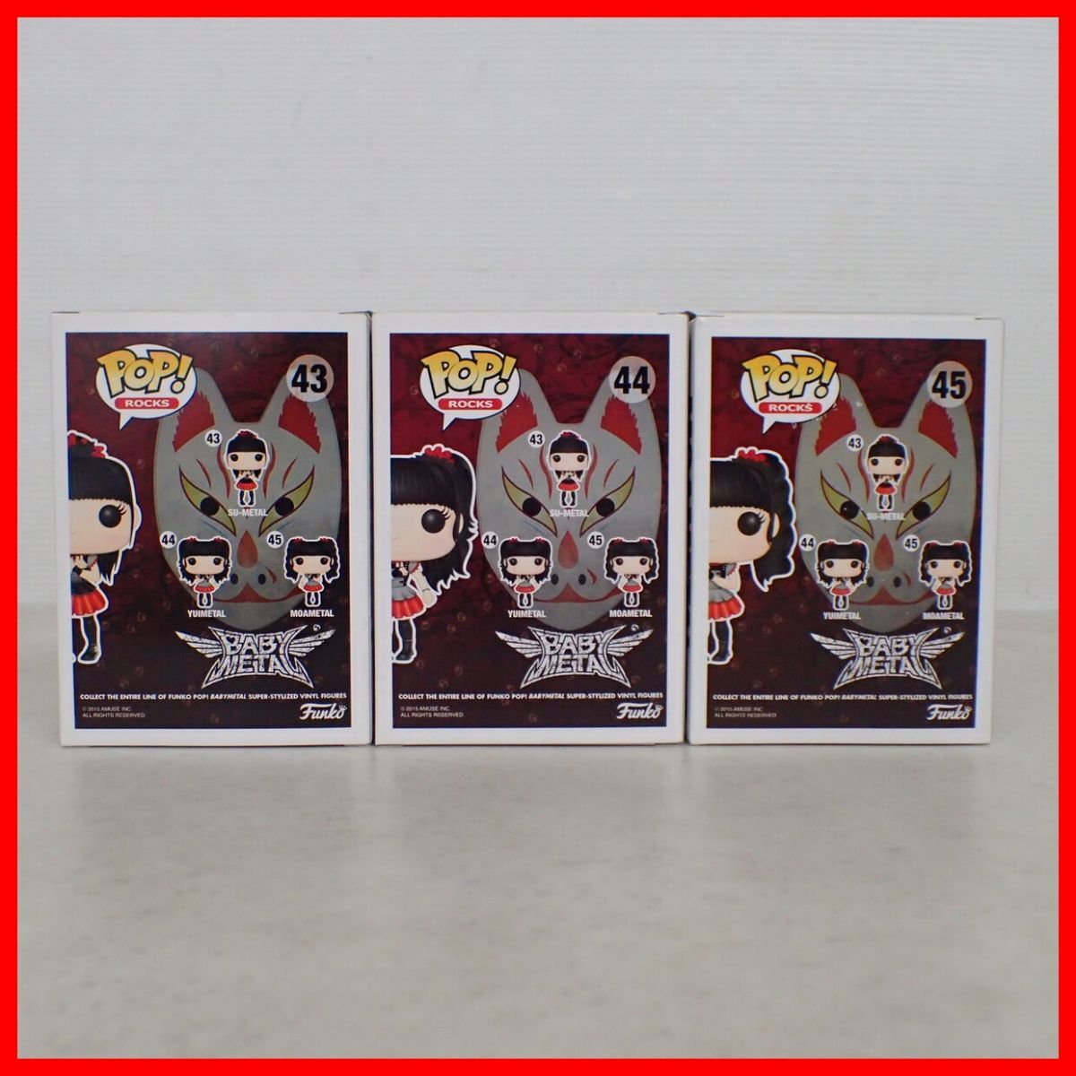 ♪FUNKO POP! Rocks BABYMETAL ベビーメタルフィギュア SU-METAL YUIMETAL MOAMETAL まとめて3点セット ベビメタ【20の画像2