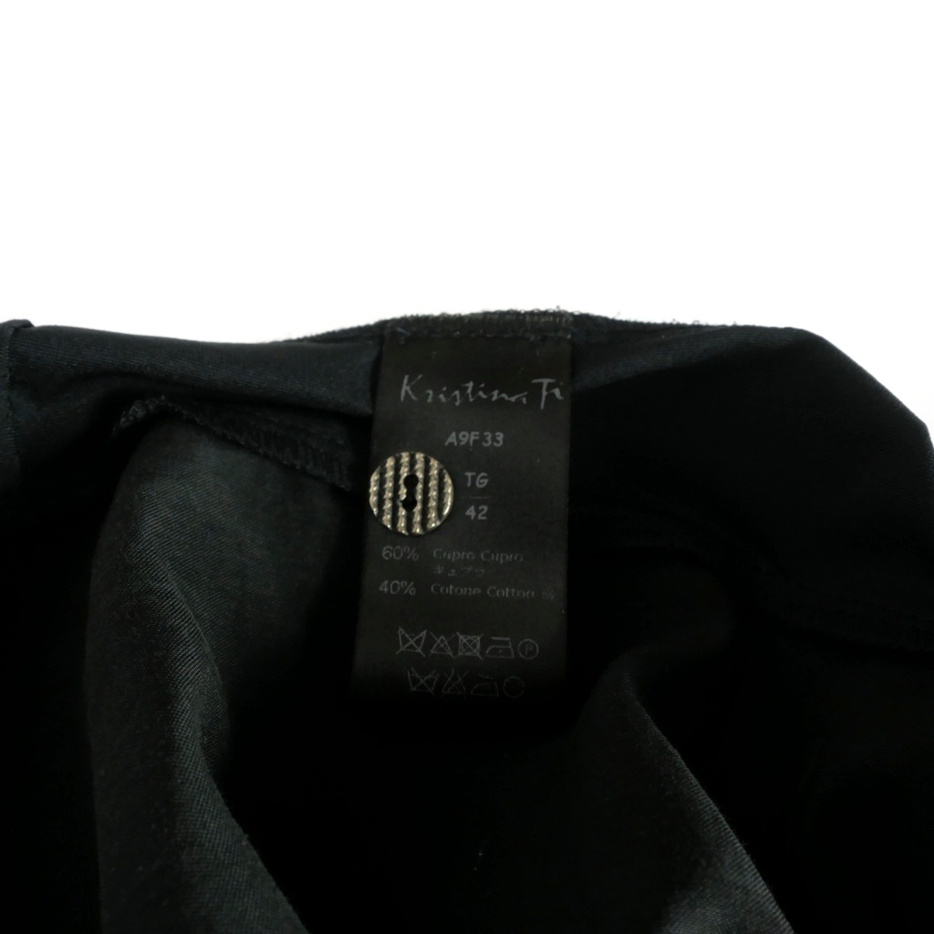 クリスティーナティ Kristina TI フラワー装飾 プルオーバーシャツ ブラウス 長袖 42 ブラック 黒 A9F33 国内正規 レディース_画像6