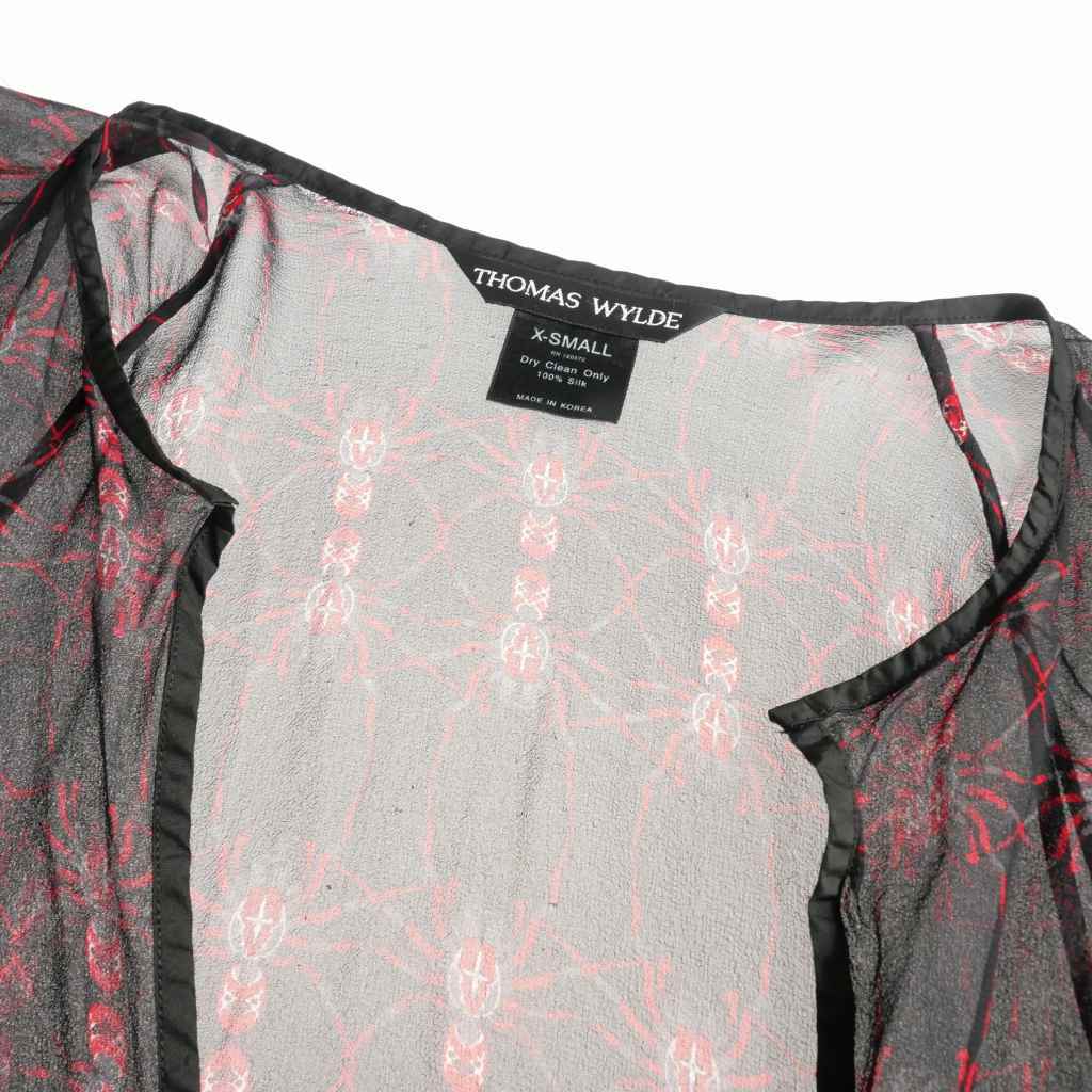  Thomas wild THOMAS WYLDE Spider pattern see-through One-piece short sleeves XS black / red black / red lady's 