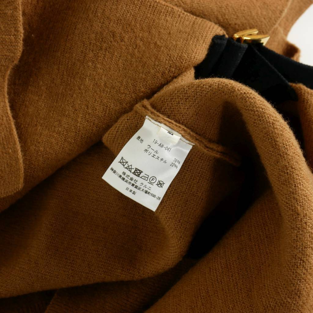 クルニ CULLNI 19AW アシンメトリー タートルネック ニット セーター サイドベルト 2 茶 ブラウン 19-AW‐041 メンズ_画像6