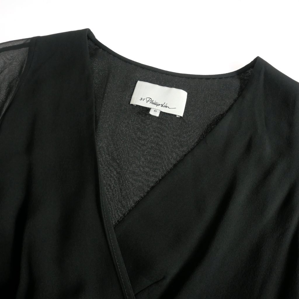 3.1 Philip rim 3.1 phillip lim silk gya The - One-piece dress long sleeve 0 black black S181-9278CEE domestic regular lady's 