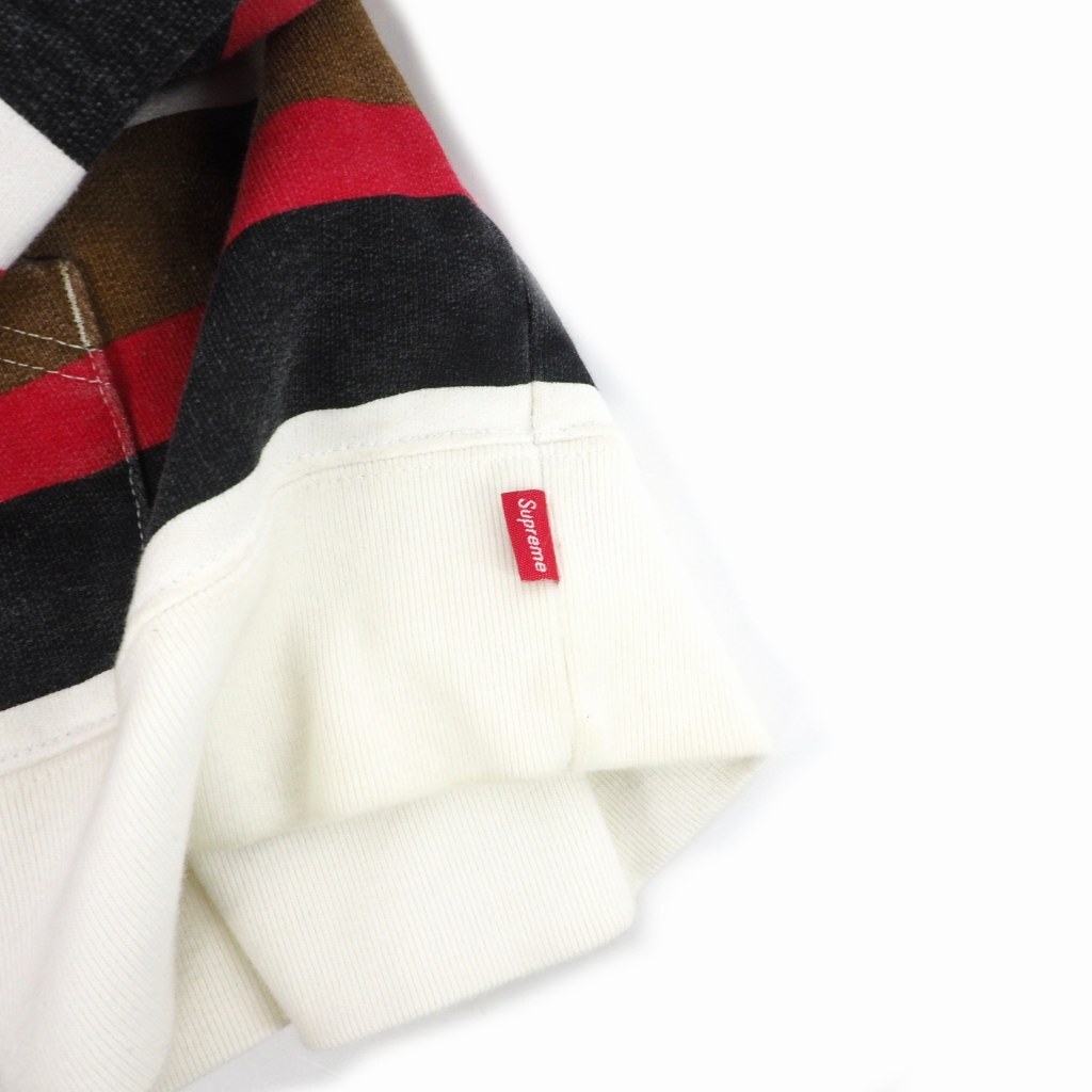 シュプリーム SUPREME 18SS Striped Hooded Crewneck ボーダー フーディー パーカー スウェット プルオーバー L マルチカラー メンズ_画像6