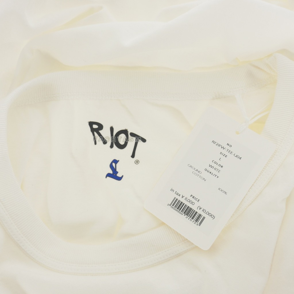 未使用品 ライオットファセッタズム RIOT FACETASM 21AW ロゴプリント Tシャツ カットソー 半袖 L 白 ホワイト RF21FW-TEE-U04 メンズ_画像6