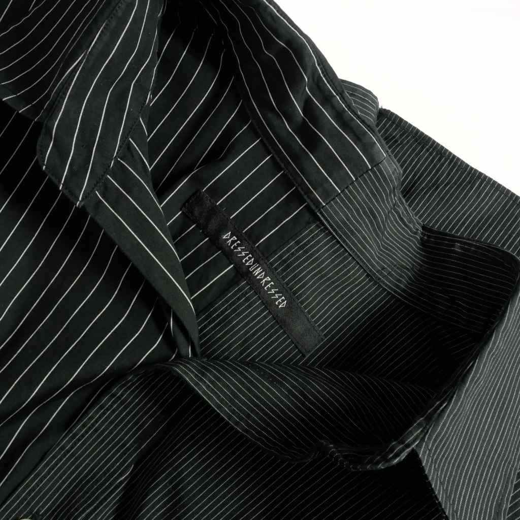 ドレスドアンドレスド DRESSEDUNDRESSED XXL PINSTRIPE COLOR BLOCK SHIRT オーバーサイズシャツ 長袖 2 ブラック 黒 DUS17105MMS メンズ_画像6