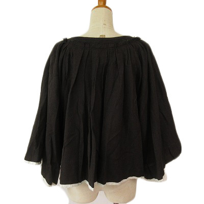  Sunao Kuwahara sunao kuwahara jacket no color herringbone wide sleeve wool black black lady's 