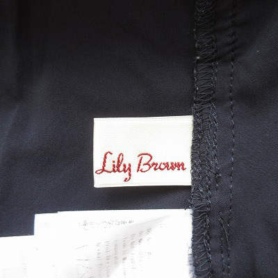 リリーブラウン Lily Brown カットソー レース 刺繍 ノースリーブ F 紺 ネイビー レディース_画像4