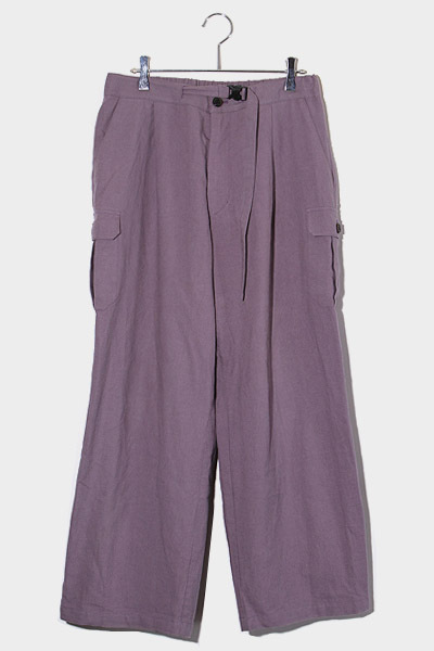 2022SS DARENIMO ダレニモ safari easy pants コットン リネン サファリ イージーパンツ 2 Purple パープル 22Q1-P03 /◆ メンズ_画像1