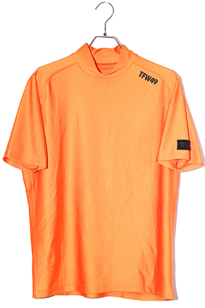 2022SS TFW49 ティーエフダブリュー 別注 MOCK NECK T モックネック プリント 半袖Tシャツ L ORANGE オレンジ T102212002 /● メンズ_画像2