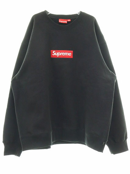 シュプリーム SUPREME 22AW BOX LOGO CREWNECK BLACK XXL ボックス ロゴ クルーネック スウェット トレーナー ブラック240410 ☆AA★_画像1