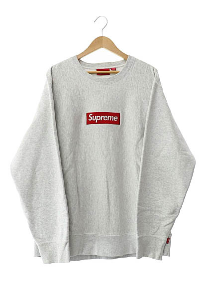 シュプリーム SUPREME 18AW Box Logo Crewneck ボックス ロゴ 刺繍 クルーネック スウェット トレーナー L 灰 グレー ☆AA★ 240418 メンズ_画像1