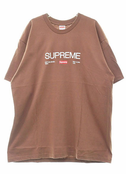 シュプリーム SUPREME 21SS Est. 1994 Tee BROWN XL イースト ロゴ プリント 半袖 Tシャツ ブラウン 【ブランド古着ベクトル】240411 ☆AA_画像1