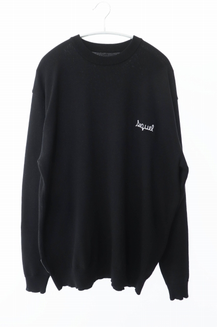 si-k L SEQUEL 23SS CREW NECK KNIT вырез лодочкой вязаный свитер SQ-23SS-KN-02 XL чёрный черный бренд б/у одежда bektoru б/у 240415