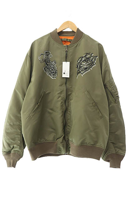 MASSES マシス MA-1 FLIGHT JACKET ミリタリー フライト ジャケット ブルゾン L-2B L カーキ ブランド古着ベクトル ● 240430 メンズ_画像1