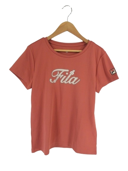 フィラ FILA Tシャツ クルーネック 半袖 ロゴ 国内正規 ブラウン M QQQ レディース_画像1