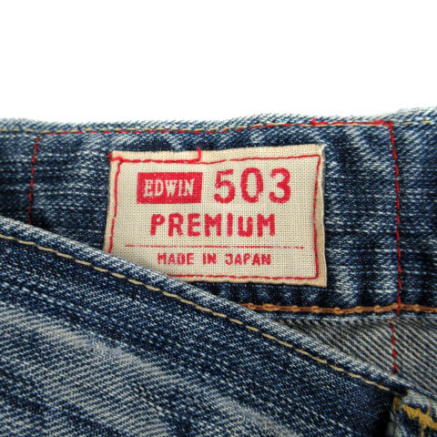 エドウィン EDWIN 503 デニムパンツ ジーンズ ハーフパンツ ウォッシュ加工 32 青 ブルー /SM51 メンズ_画像6