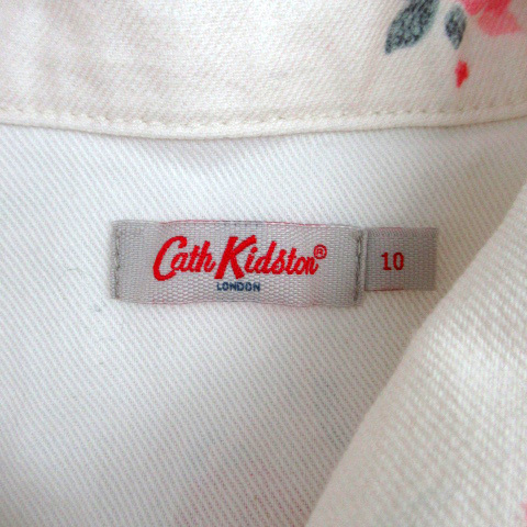 キャスキッドソン Cath Kidston デニムジャケット Gジャン ジージャン ミドル丈 花柄 10 マルチカラー ライトピンク /SM15 レディース_画像4